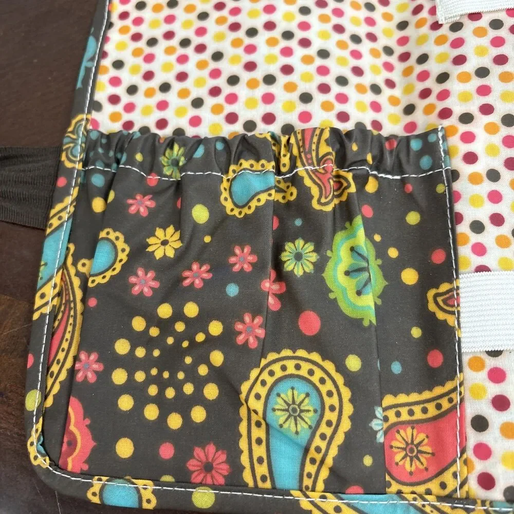Thirty-One Fold n' Go Organizer Floral Fanfare Travel Pouch Makeup Jewelry FLAW